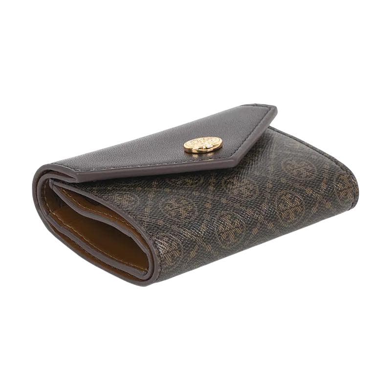 Кошелек Tory Burch T Monogram Покрытый холст Кошелек Маленький Женский Коричневый - изображение 4