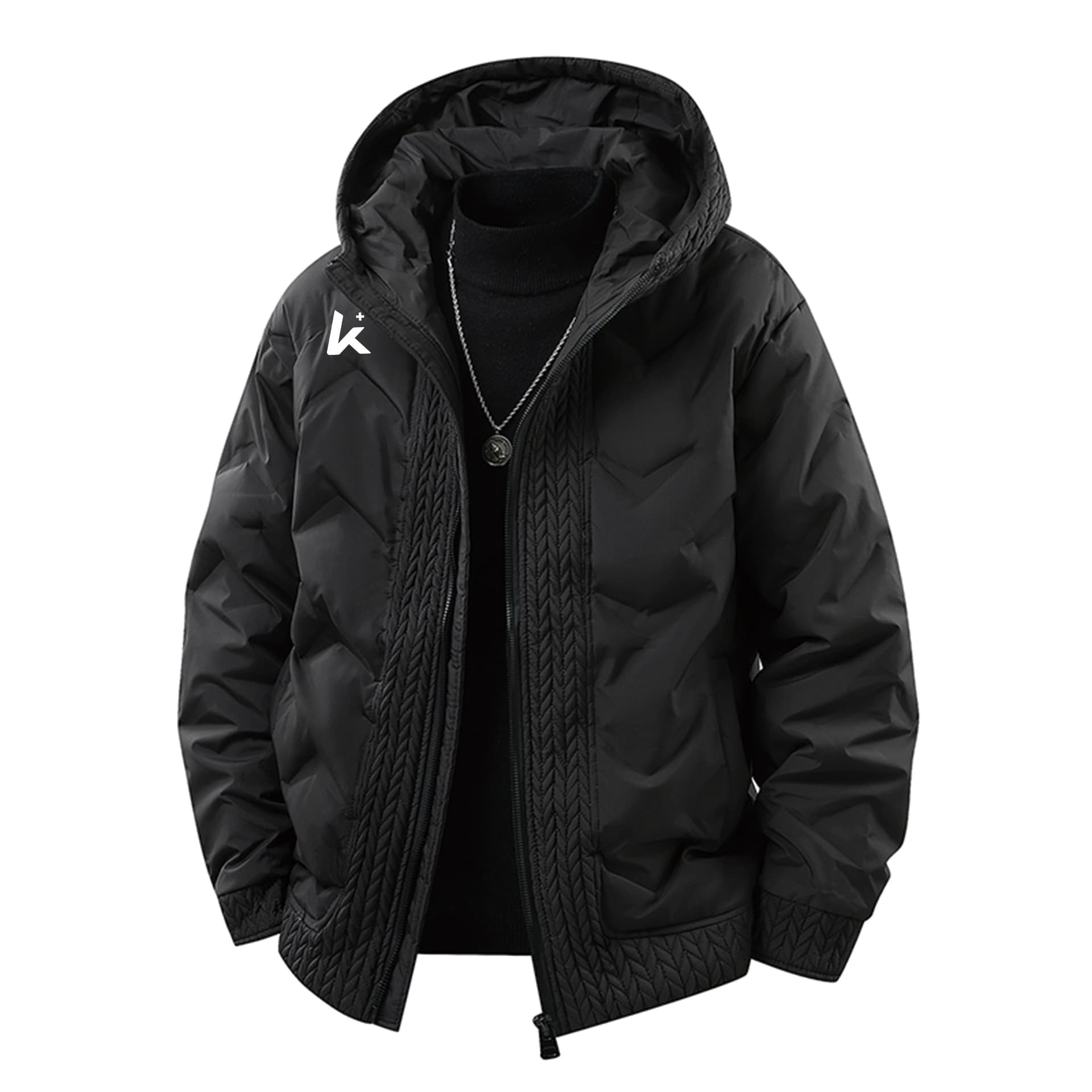 Зимняя куртка Kawasaki Black Unisex Down Jackets Кавасаки Черный Унисекс Пуховики - изображение 1
