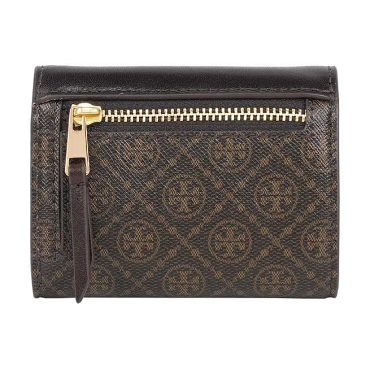 Кошелек Tory Burch T Monogram Покрытый холст Кошелек Маленький Женский Коричневый - изображение 3