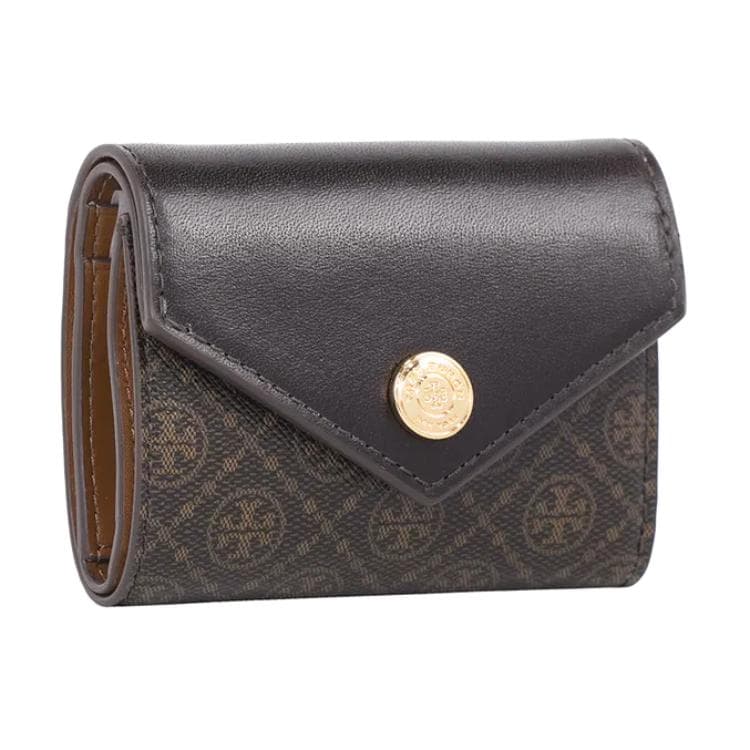 Кошелек Tory Burch T Monogram Покрытый холст Кошелек Маленький Женский Коричневый - изображение 2