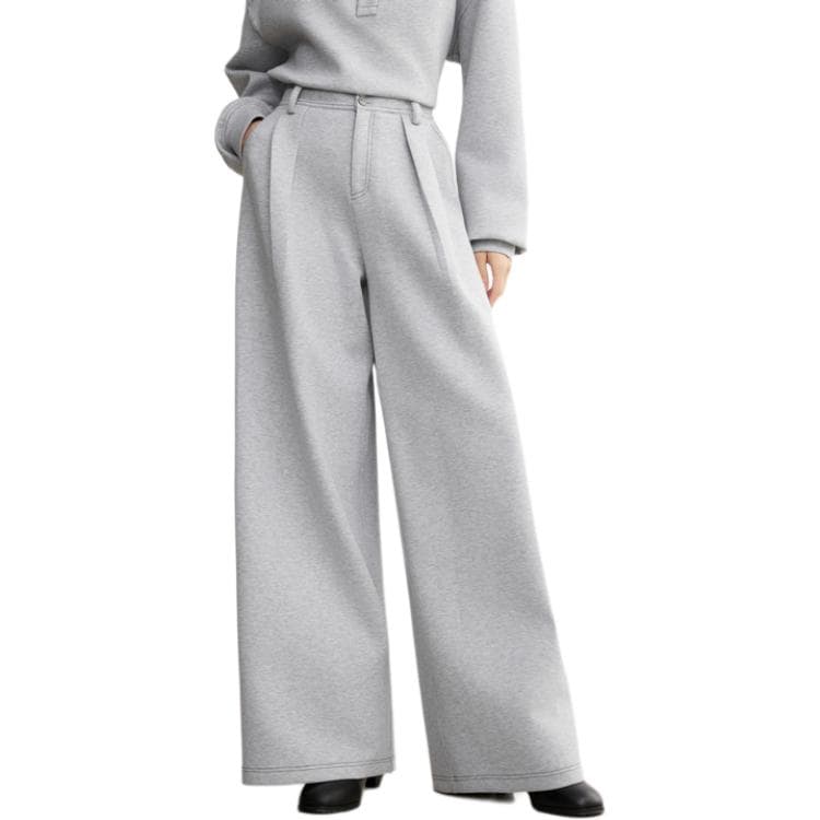 Штаны ELLE Light Gray Women's Casual Pants ELLE Светло-серые женские повседневные штаны - изображение 1