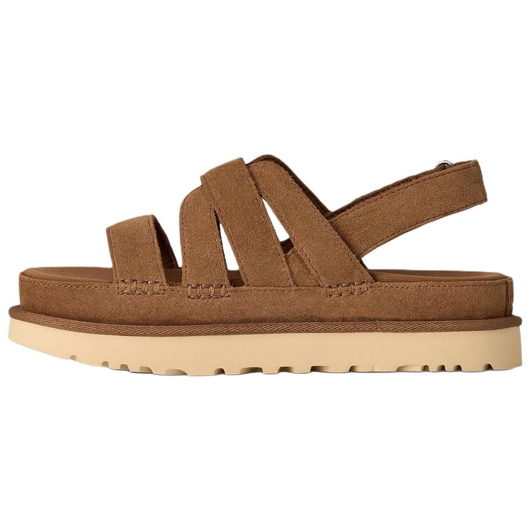 Шлёпанцы UGG Золотистая Family one Шнуровка Сандалии Женские Каштановый - изображение 2