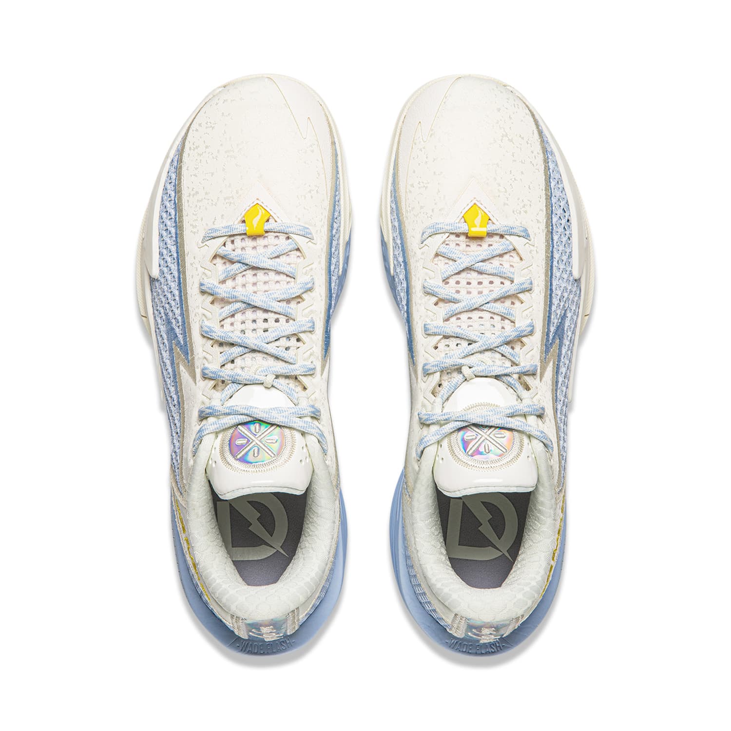Кроссовки для баскетбола Li-Ning Way of Wade Lightning 2 Технология амортизации Поддержка Покрытие Удобный Амортизация Противоскользящий Износостойкий Дышащий Oтскок Сцепление Лоу-топы Баскетбольные кроссовки Мужской Бело-Синий - изображение 4