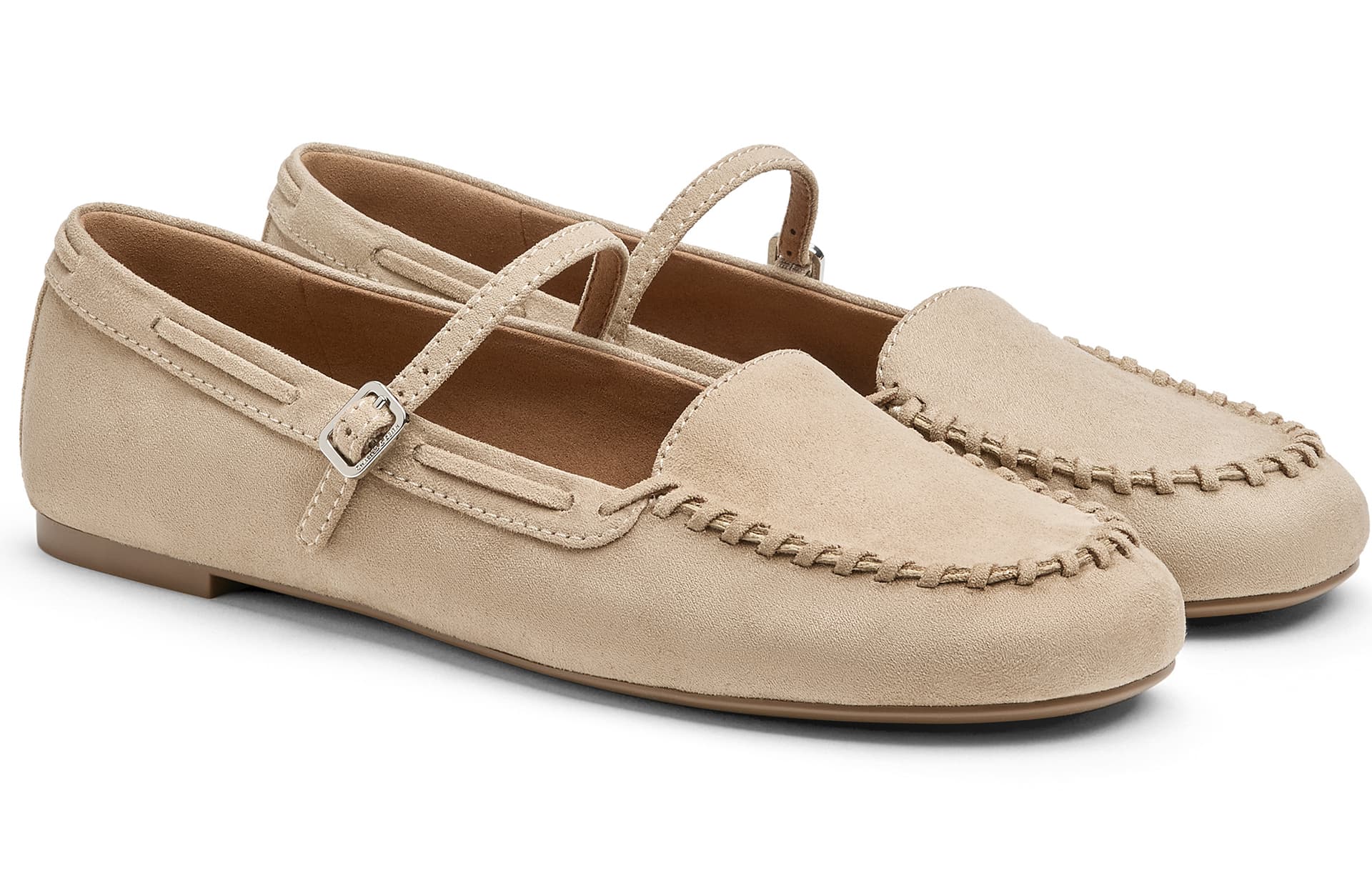 CHARLES&KEITH Весенние винтажные лоферы из PU замши на плоской подошве 0,9 см Туфли Мэри Джейн для женщин - изображение 2