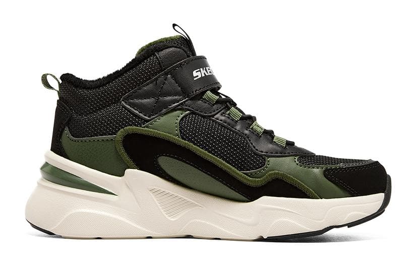 Кроссовки Skechers Bamina Anti KICK Low Топ Детская Обувь для Повседневной Жизни Черный Зеленый Белый Подростки - изображение 2