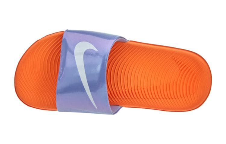 Nike Kawa противоскользящие устойчивые к истиранию детские домашние тапочки фиолетово-оранжевые для малышей - изображение 3