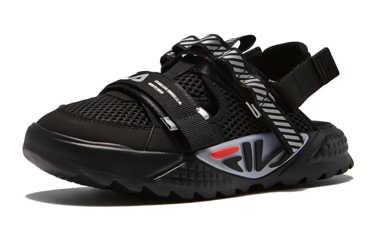 Сандалии FILA KIDS Танк Слип-резистентная амортизация Дышащие Слип-резистентные амортизирующие Дышащие Детские сандалии Черные - изображение 3