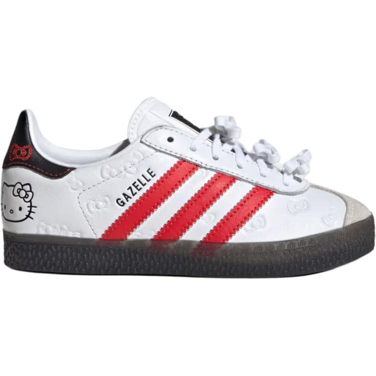 Кроссовки Hello Kitty X adidas originals Gazelle Амортизация Низкий Топ Детские Скейтбординг Белый Красный Детский - изображение 2
