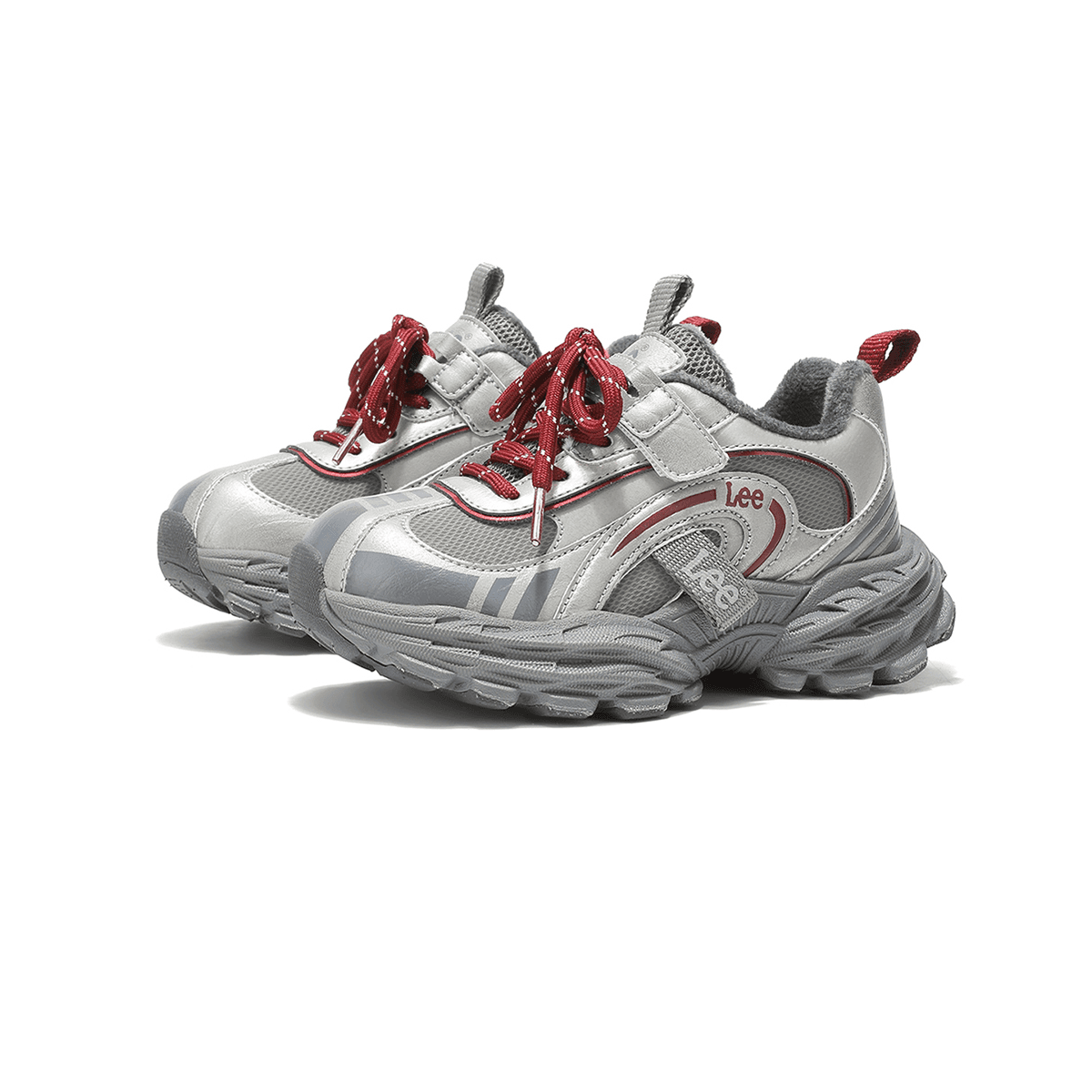 lee С флисовой подкладкой Подкладка Удобный Амортизация Легкий Модный Уличный Low Top Athletic Обувь Серый Детский - изображение 2