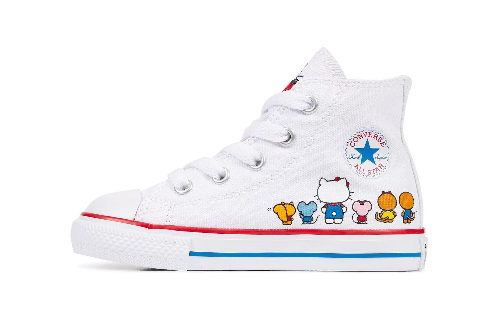 Кроссовки Converse Chuck TAYLOR All Star Hi Hello Kitty Белые Высокие Кеды для Младенцев и Малышей Белые Infant and Toddler - изображение 1