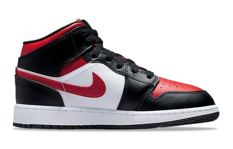 Кроссовки для баскетбола Jordan Air Jordan 1 Mid Alternate Bred Toe GS - изображение 4