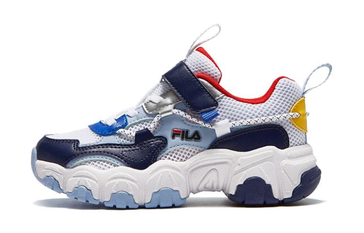 Кроссовки FILA KIDS Юбка Резистентная и Дышащая Низкий Топ Детская Беговая Обувь Синие Белые Для Детей Возрастом 3-7 Лет - изображение 1
