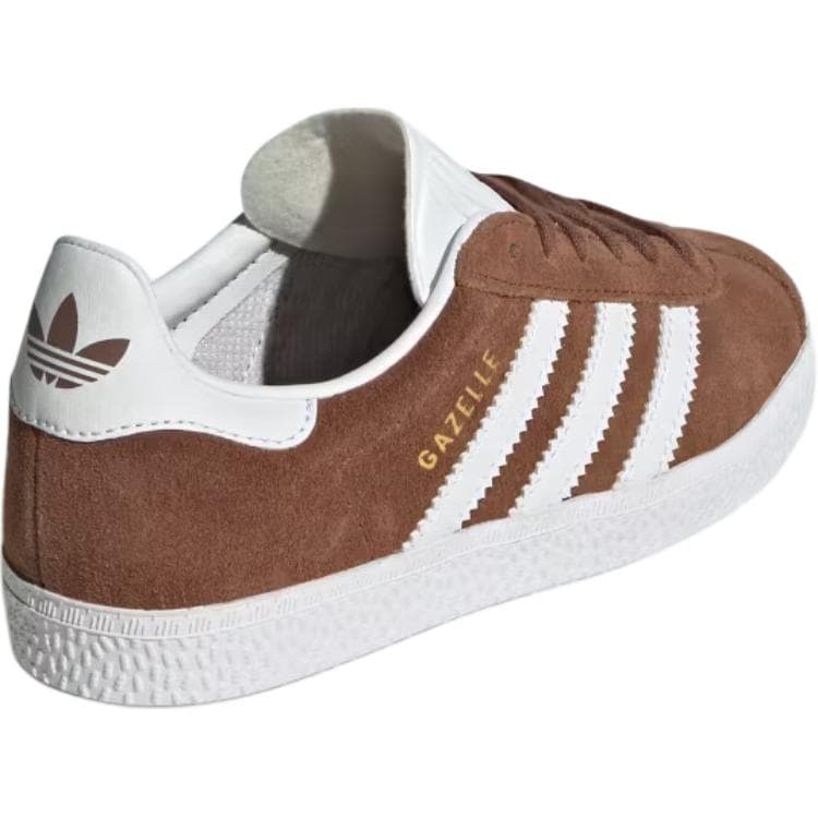 Кроссовки Adidas Originals Gazelle Искусственная замша Низкий топ Детская Скейтбординг Обувь Коричневый Детский - изображение 3