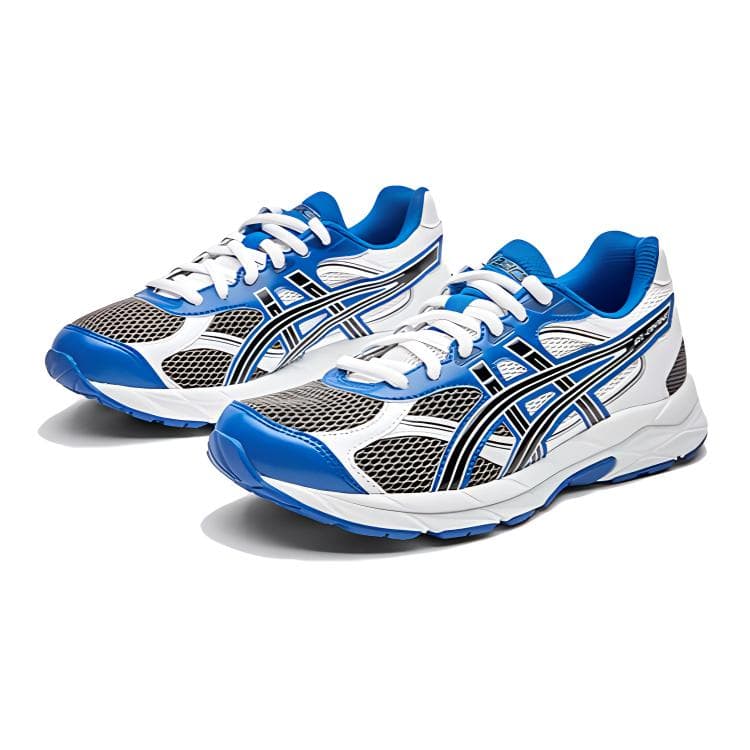 Кроссовки ASICS Синтетическая кожа Низкий верх Детская беговая обувь Серый Синий Малыш - изображение 2