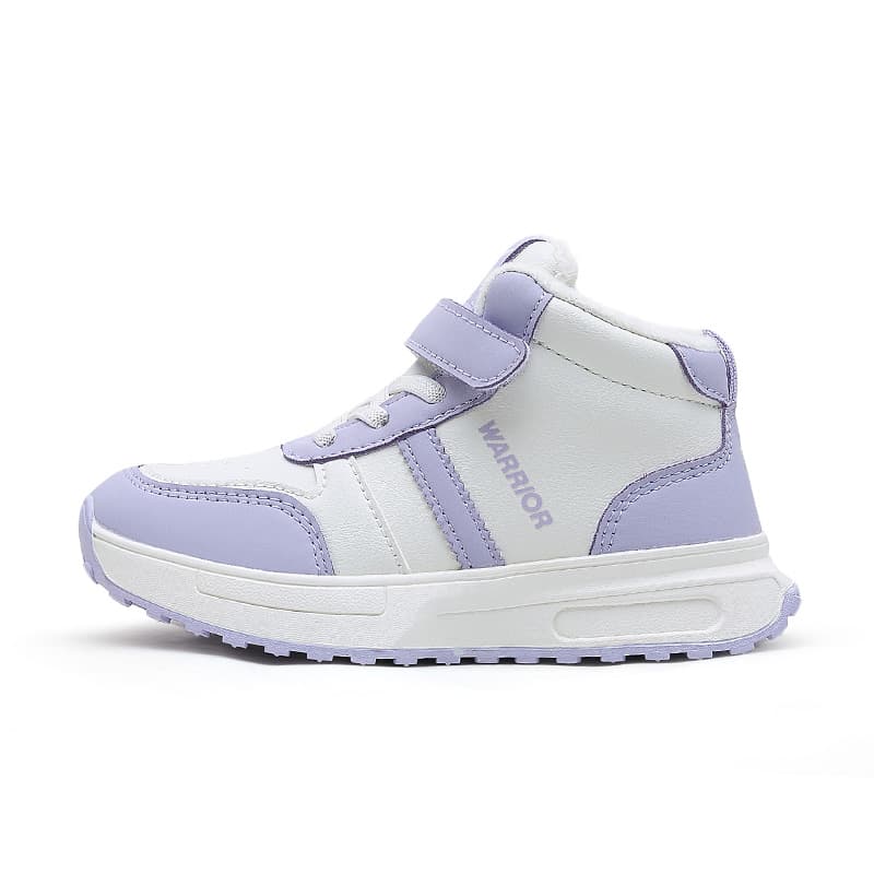 Кроссовки Warrior Детская повседневная обувь High Top Бежево-фиолетовый С флисовой подкладкой KIDS - изображение 1