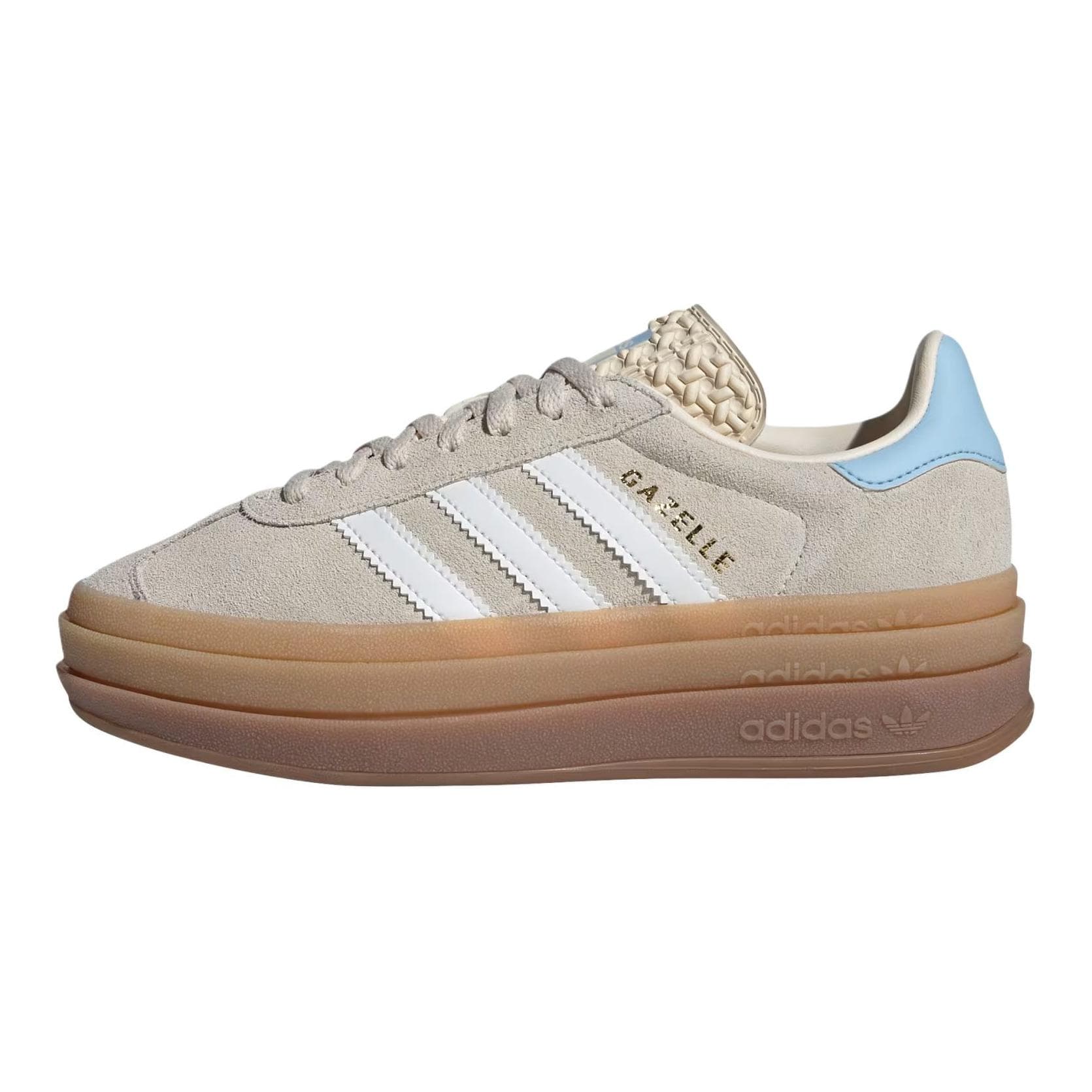 Кроссовки Adidas Originals GAZELLE BOLD Устойчивый к истиранию Низкий верх Детская обувь для скейтбординга Бежевый Детский - изображение 1