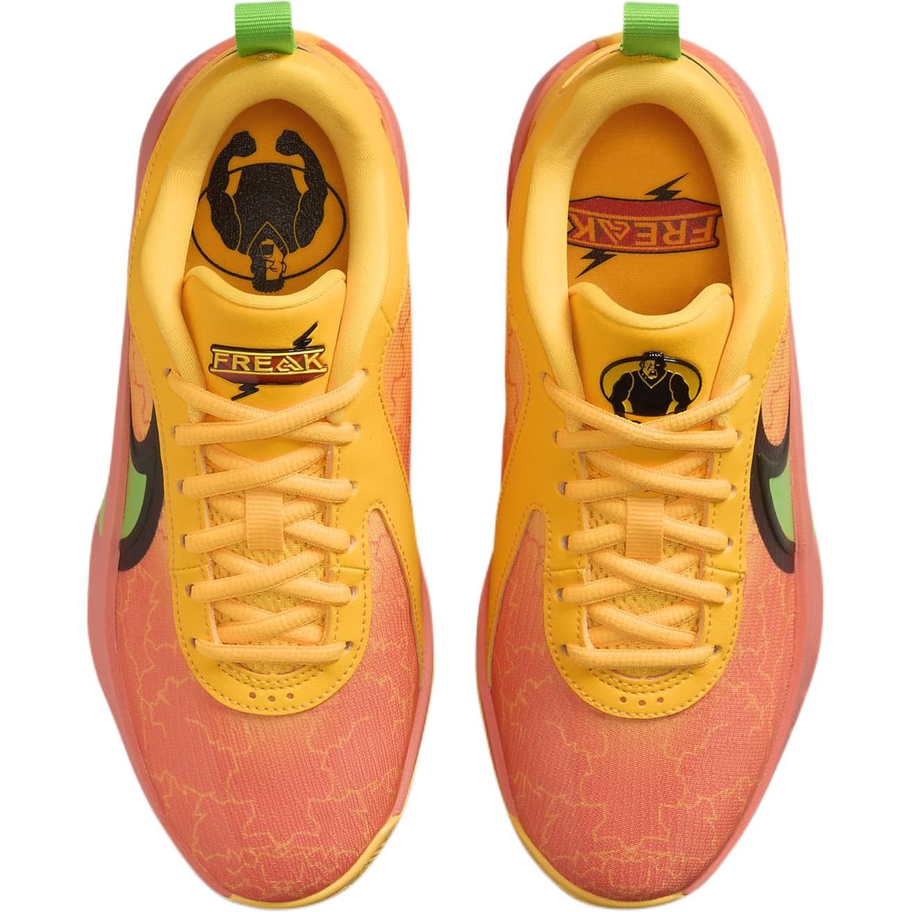 Кроссовки для баскетбола Nike Giannis Freak 6 противоскользящие низкие детские баскетбольные кроссовки оранжево-желтого цвета - изображение 4