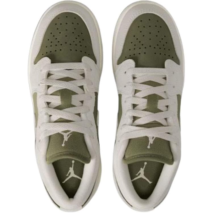 Кроссовки для баскетбола Jordan Air Jordan 1 Low Топ Баскетбольные кроссовки Серо-зеленый Унисекс - изображение 3