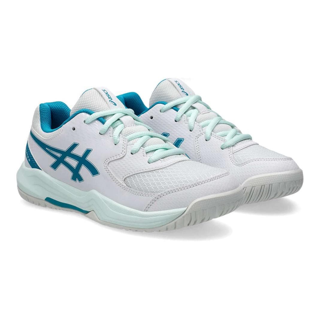 Asics Gel Dedicate 8 Удобные и Амортизирующие Легкие Износостойкие Низкие Кроссовки для Тренировок Белые и Синие Детские - изображение 3