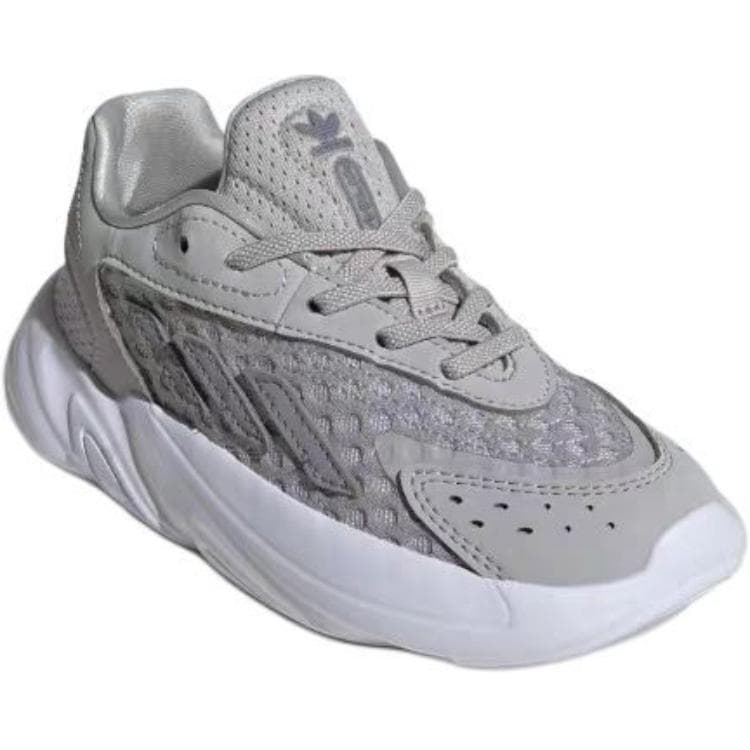 Кроссовки Adidas Originals Ozelia Устойчивые к истиранию низкие детские повседневные кроссовки Серый Белый Детский - изображение 4