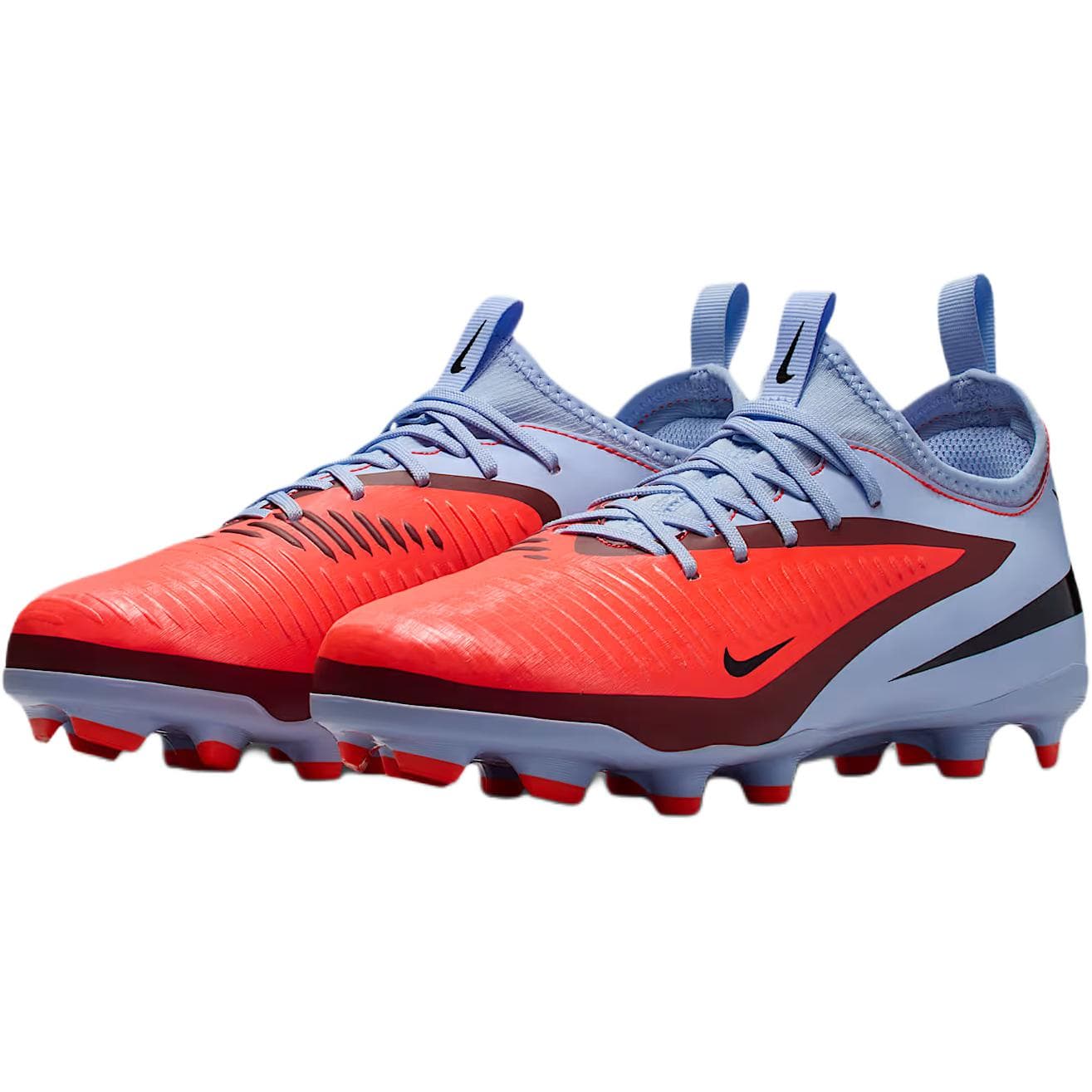 Бутсы Nike Phantom 6 противоскользящие низкие футбольные бутсы красного и синего цвета для детей - изображение 3
