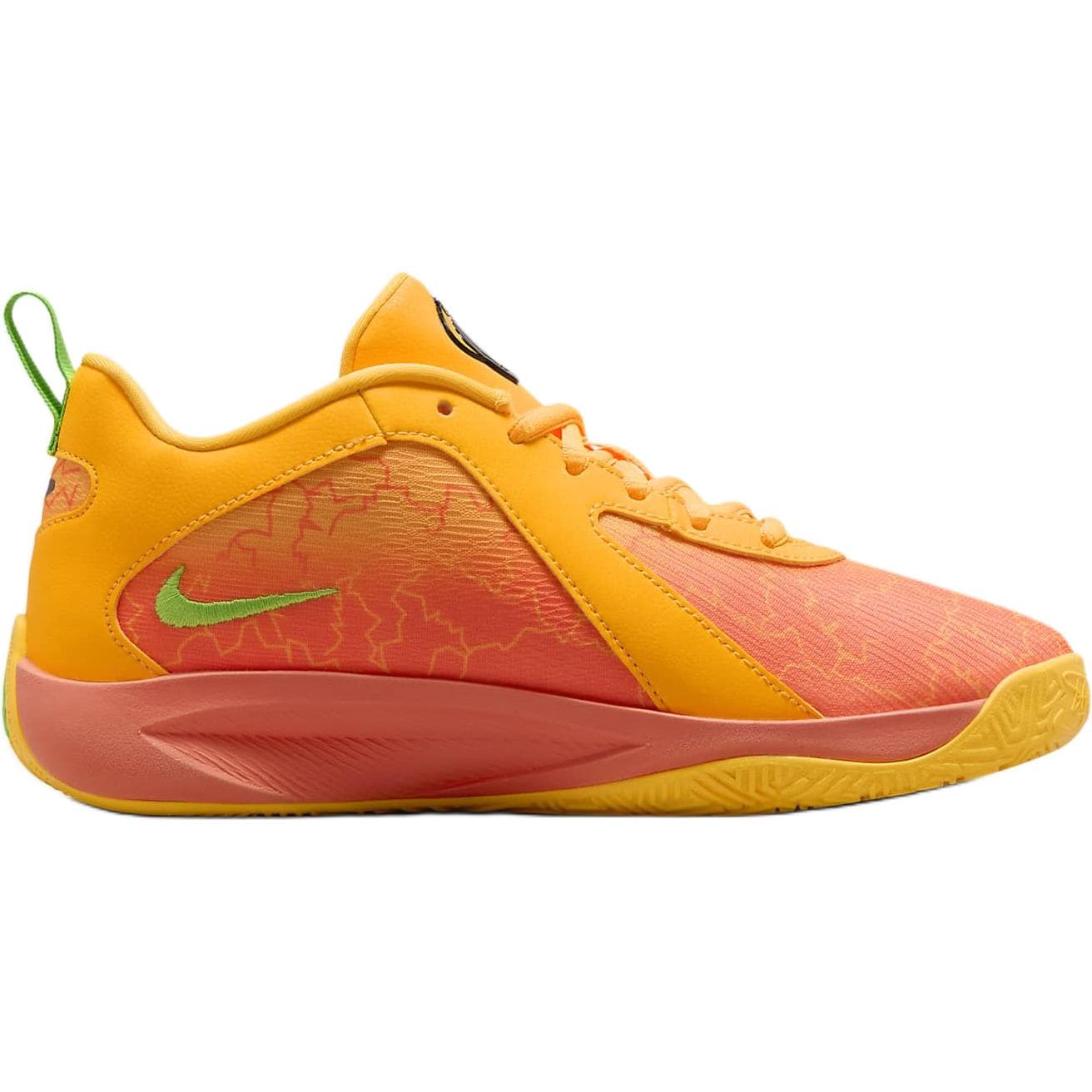 Кроссовки для баскетбола Nike Giannis Freak 6 противоскользящие низкие детские баскетбольные кроссовки оранжево-желтого цвета - изображение 2