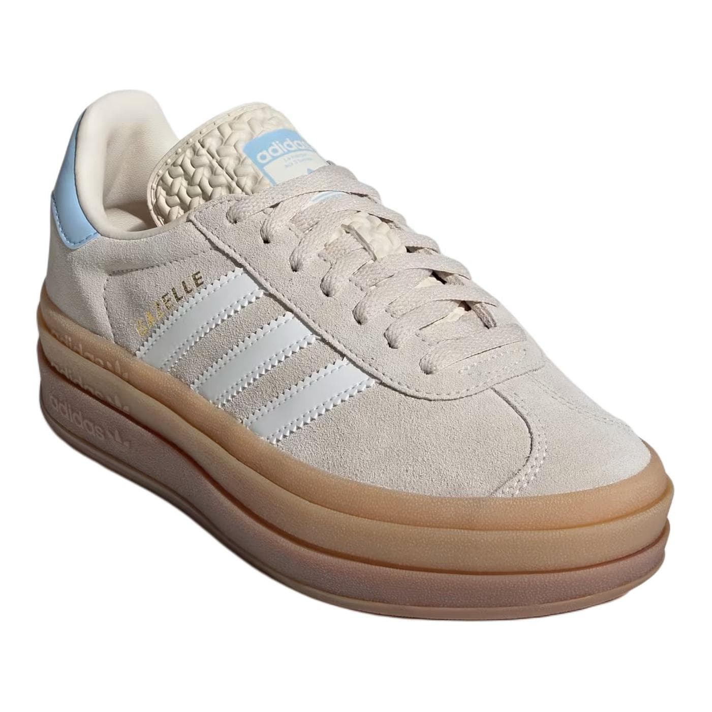 Кроссовки Adidas Originals GAZELLE BOLD Устойчивый к истиранию Низкий верх Детская обувь для скейтбординга Бежевый Детский - изображение 3
