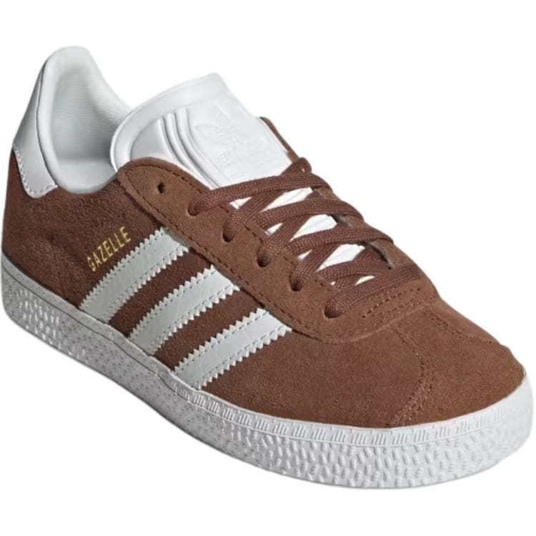 Кроссовки Adidas Originals Gazelle Искусственная замша Низкий топ Детская Скейтбординг Обувь Коричневый Детский - изображение 2