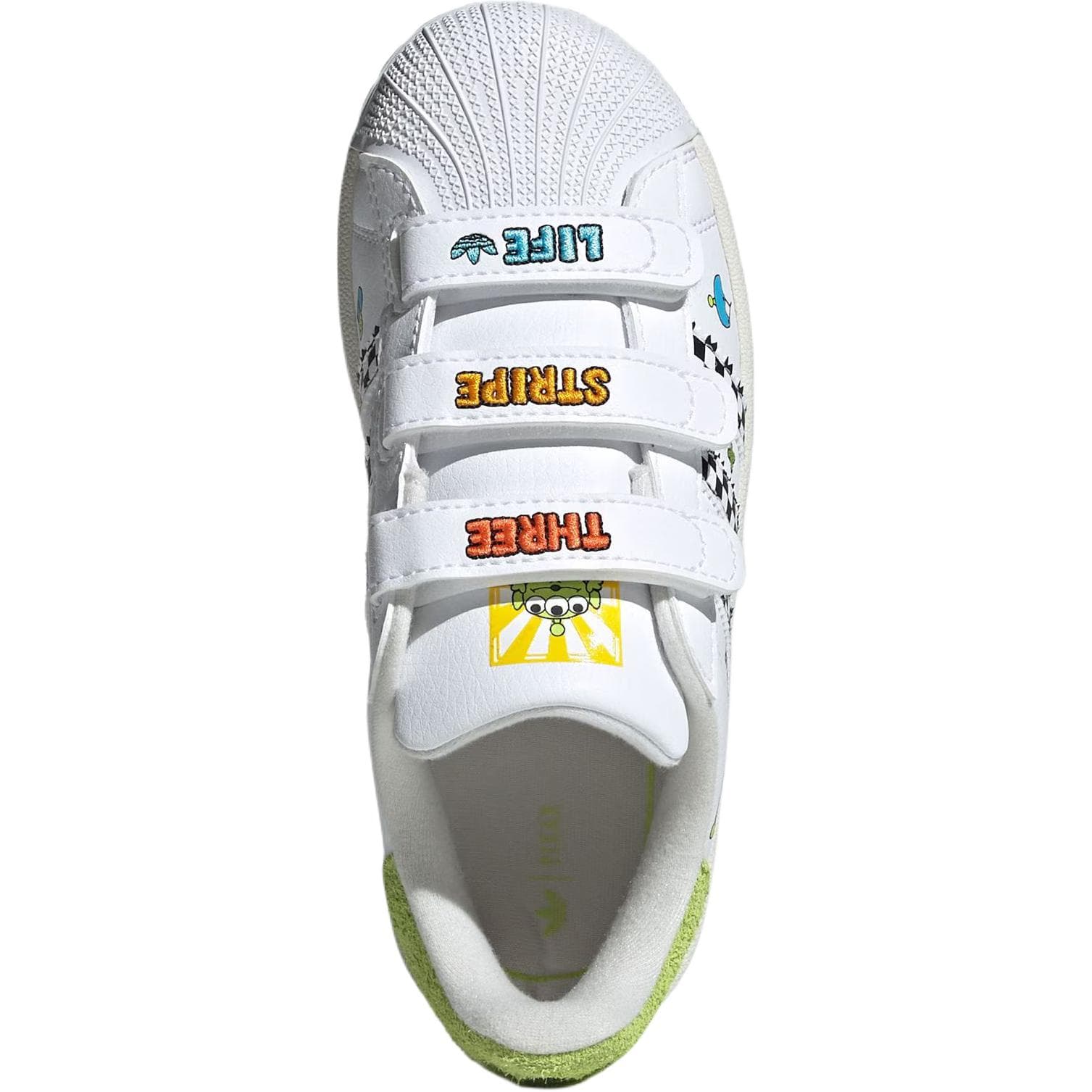Кроссовки Adidas Originals Superstar 2 Low Топ Детская Обувь для Скейтбординга Белый Зеленый - изображение 3