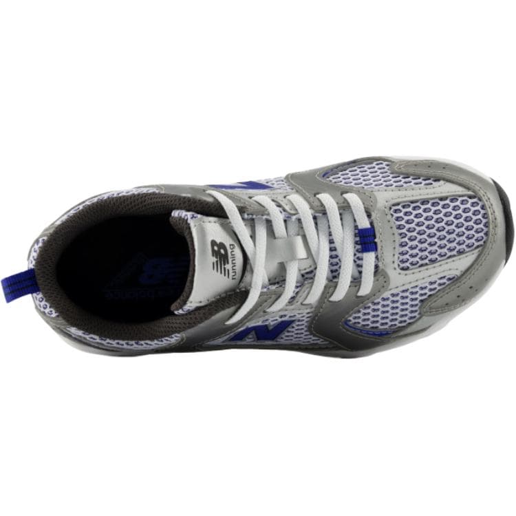 Кроссовки New Balance Ткань Амортизация Износостойкий Низкий Верх Детская Беговая Обувь Белый Серебряный Детский - изображение 4