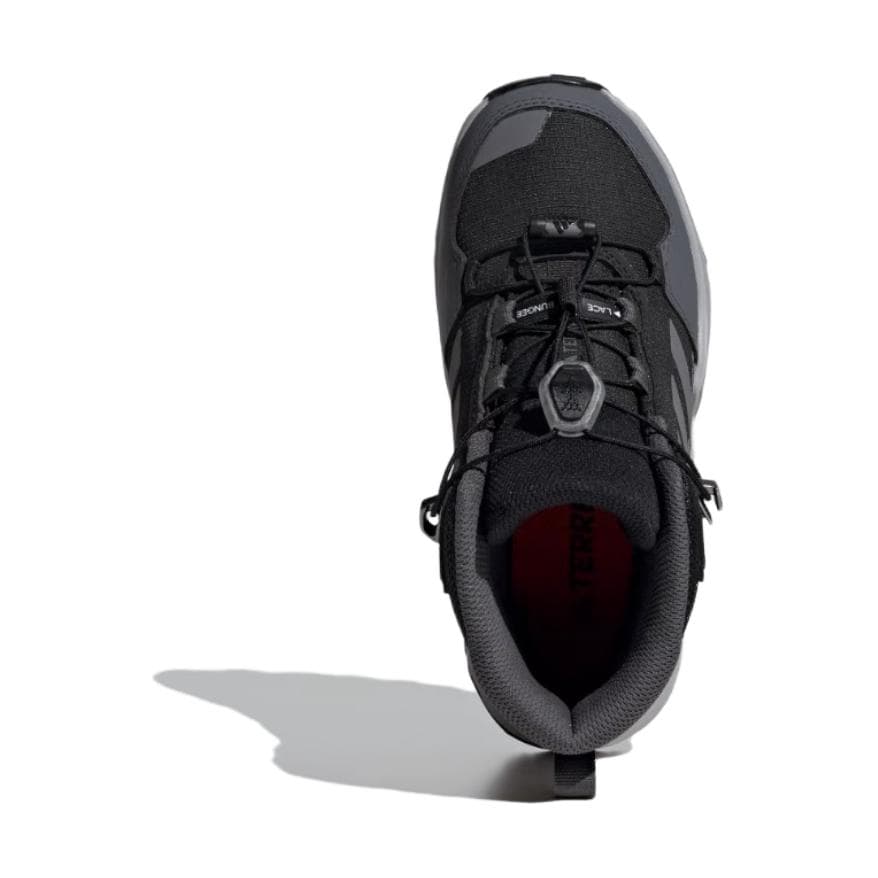 Adidas TERRE Противоскользящая Устойчивая к истиранию MID Топ Детская Туристическая обувь Черная Детская - изображение 3