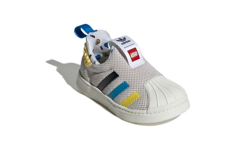Кроссовки Adidas Originals x LEGO SUPERSTAR 360 Устойчивая к истиранию Дышащая Низкая Обувь для малышей Бежевого цвета - изображение 2