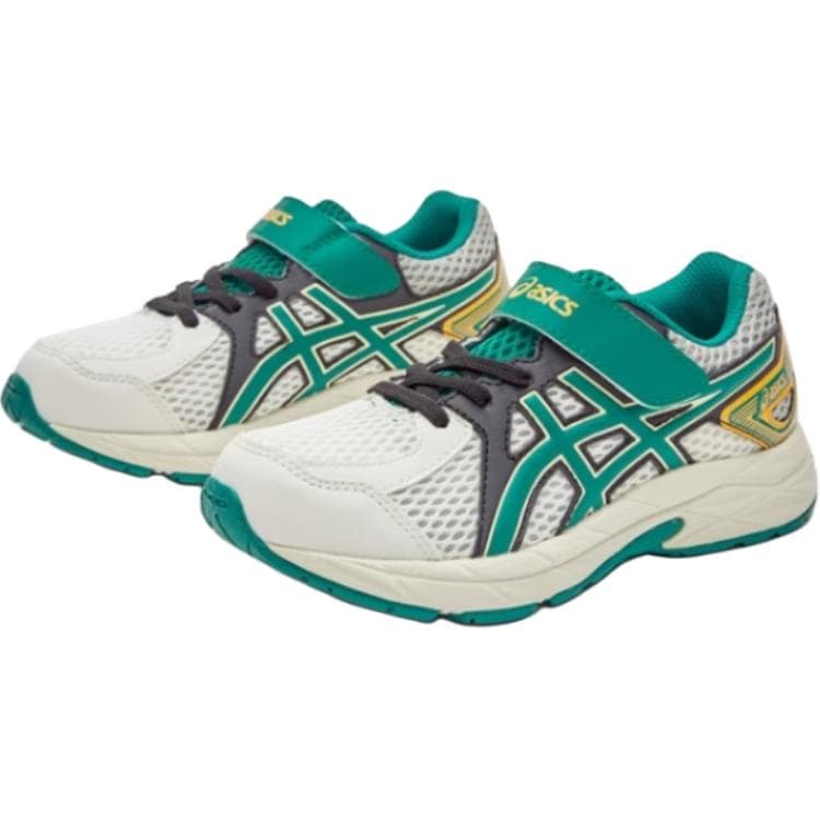 Кроссовки ASICS Contend Jog Low Топ Детская Беговая Обувь Белый Зеленый Малыш - изображение 3