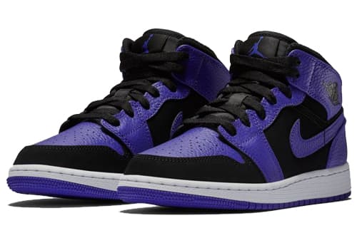 Кроссовки для баскетбола Jordan Air Jordan 1 Mid "Black Dark Concord" GS - изображение 5