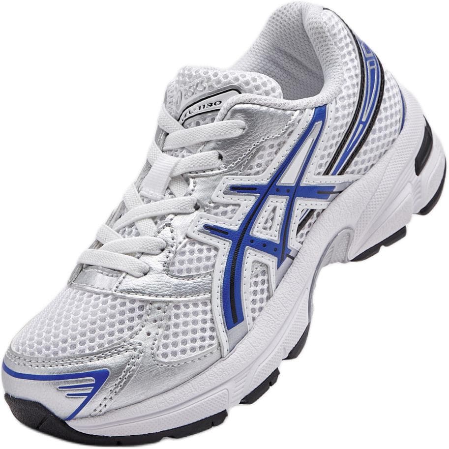 Кроссовки Asics Gel 1130 Синтетическая кожа Амортизация Низкий топ Детская беговая обувь Синий и Серебряный Детский - изображение 2