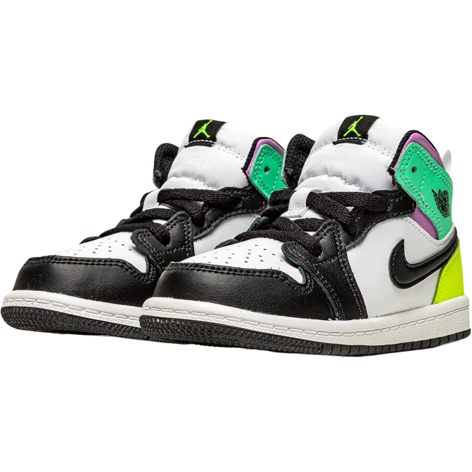 Кроссовки Jordan Air Jordan 1 MID Противоскользящая Обувь для младенцев и малышей Белый черный Infant and Toddler - изображение 4
