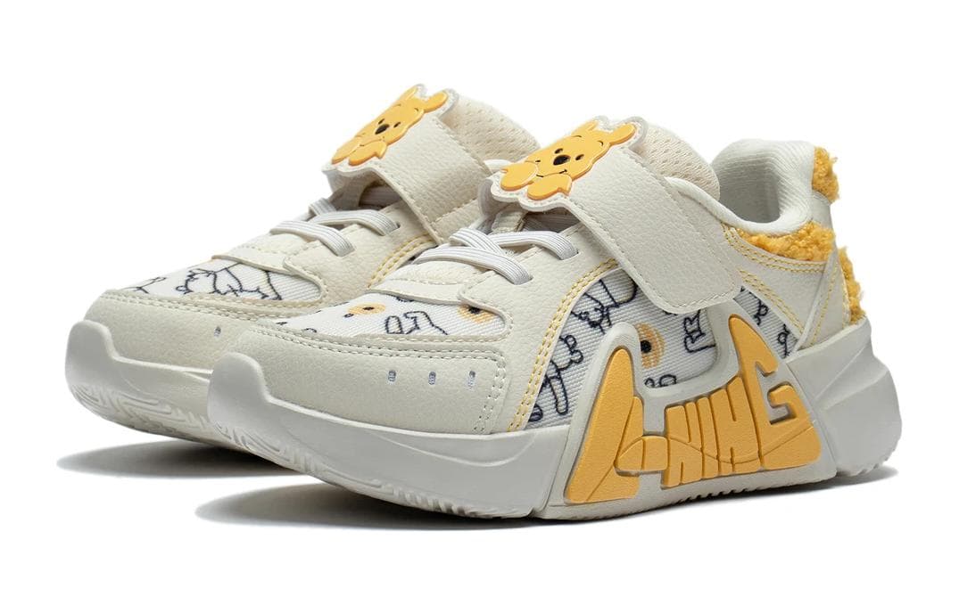 Кроссовки Li-Ning YOUNG x Disney Универсальный амортизирующий износостойкий лоу-топ кроссовки Белый Желтый подростковый - изображение 3