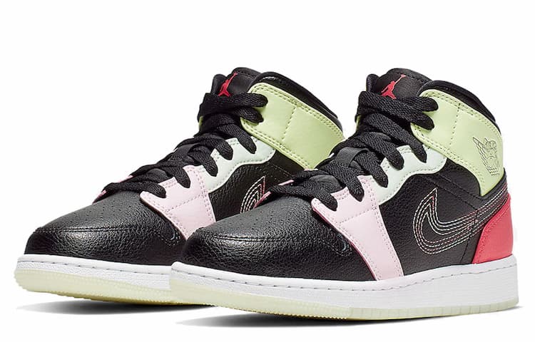 Кроссовки для баскетбола Jordan Air Jordan 1 Mid Glows In The Dark GS - изображение 4