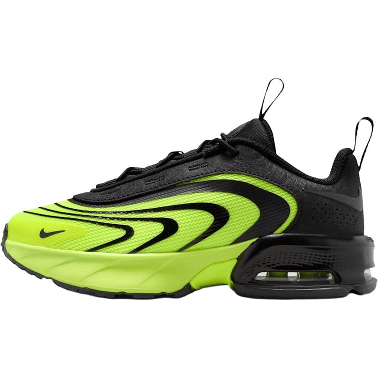 Кроссовки Nike Air MAX Пламя Низкие Кроссовки для Бега Черные Зеленые Детские - изображение 1