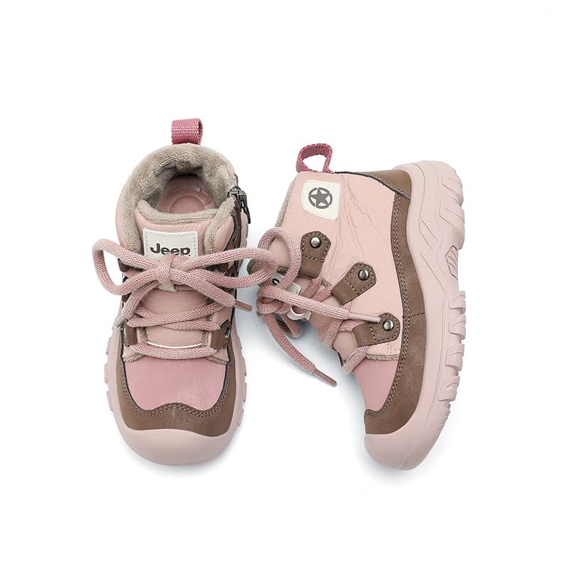 Кроссовки Jeep High Top Повседневная обувь Пастельно-розовый Коричневый Детский - изображение 5