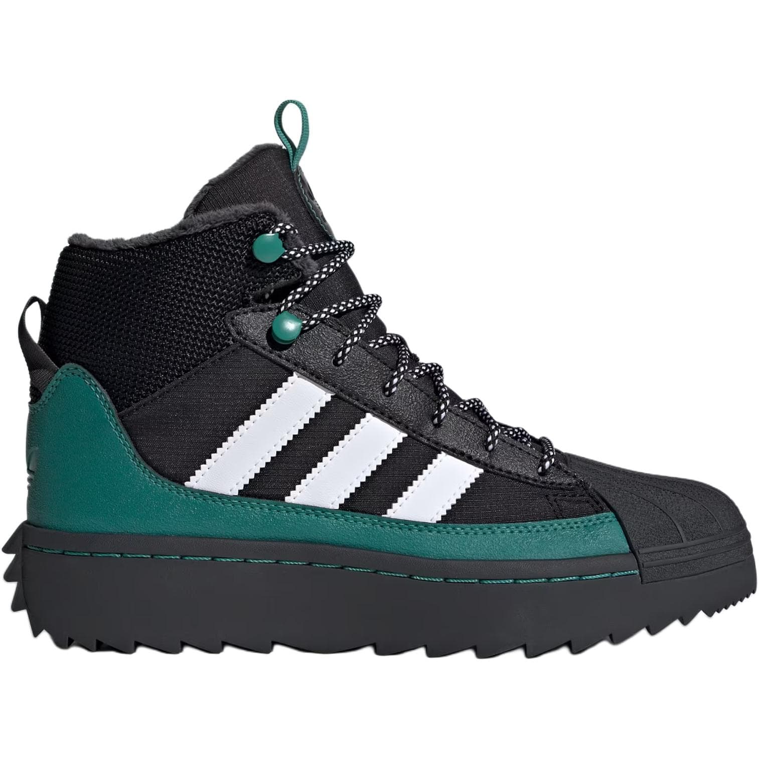 Adidas Originals Superstar Winterized Амортизация Водонепроницаемый Высокий Верх Детская Туристическая Обувь Черный - изображение 2