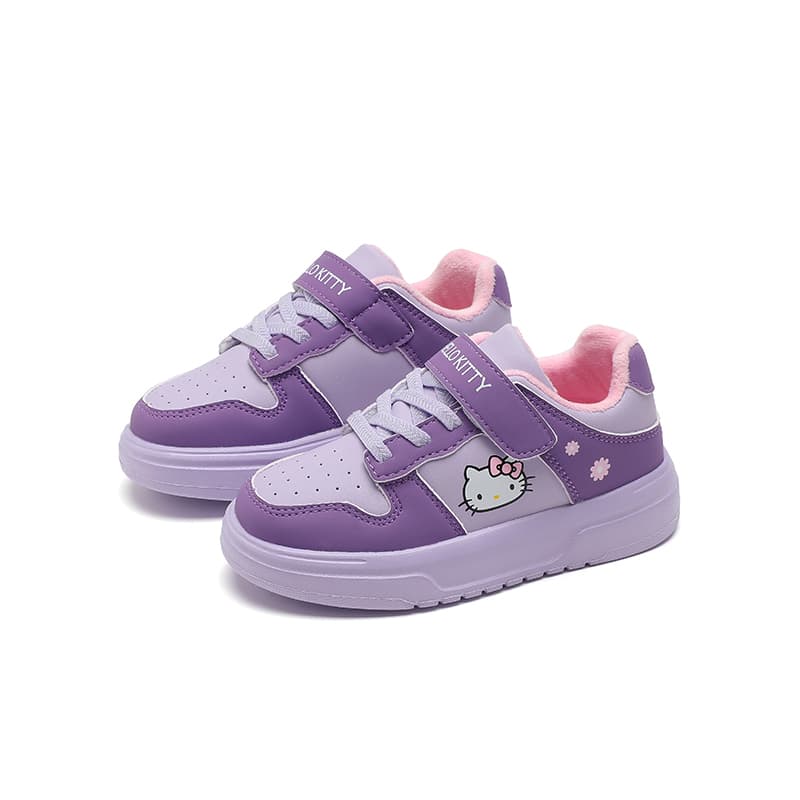 Кроссовки Sanrio Хелло Китти Универсальные милые мультяшные модные удобные белые кроссовки для детей и подростков Осень и зима С утеплителем Утолщенные износостойкие с отскоком легкие амортизирующие термозащитные баланс Лоу-топы Повседневная обувь для скейтборда - изображение 6