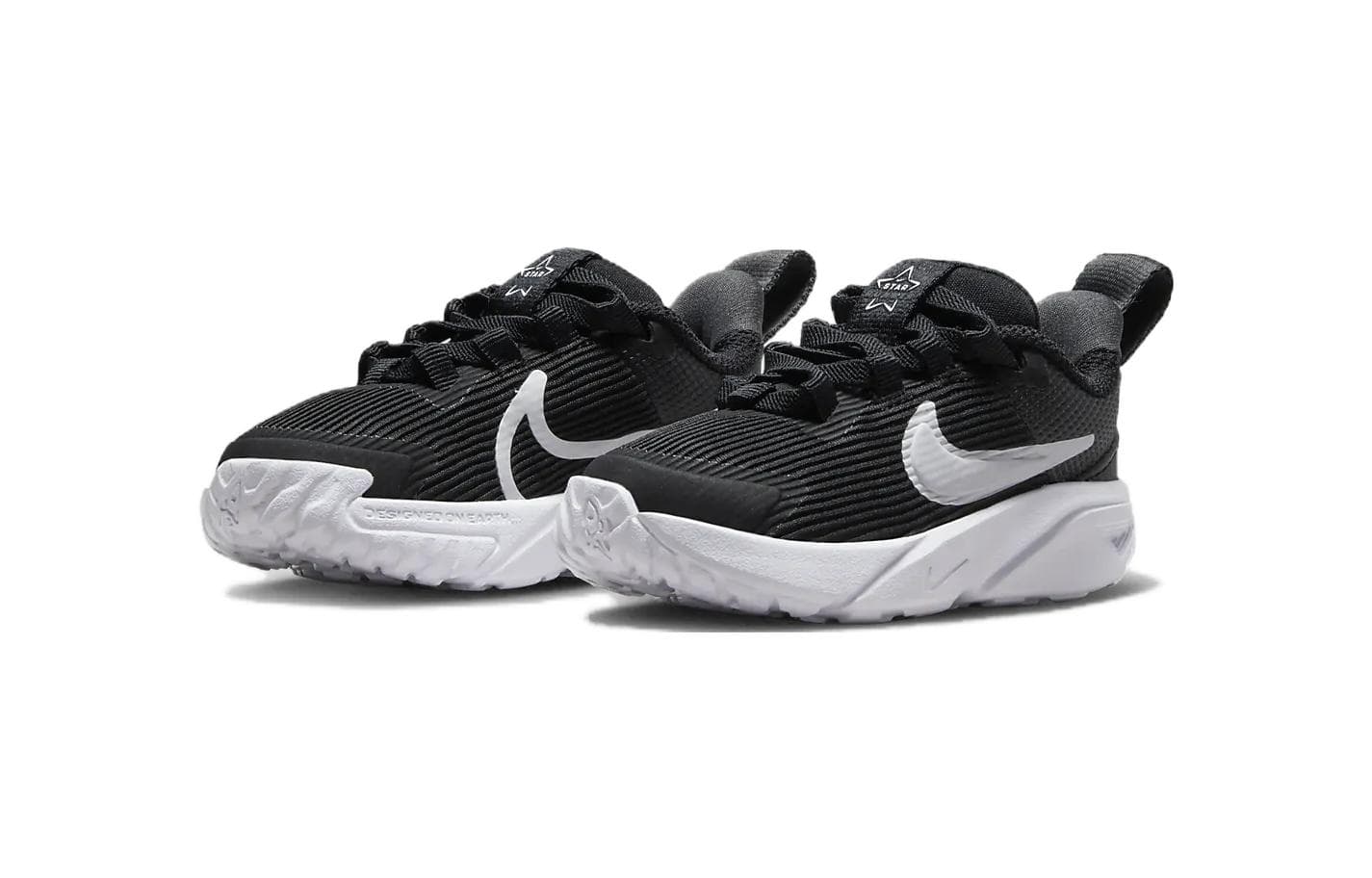 Кроссовки NIKE Star Runner 4 Удобный Low Топ Обувь для малышей Черный белый Infant and Toddler - изображение 3