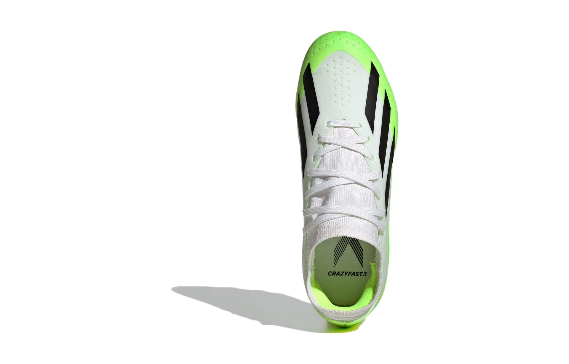 Бутсы Adidas X Crazyfast.3 Устойчивые к истиранию низкие футбольные бутсы для детей белые и зеленые детские - изображение 5