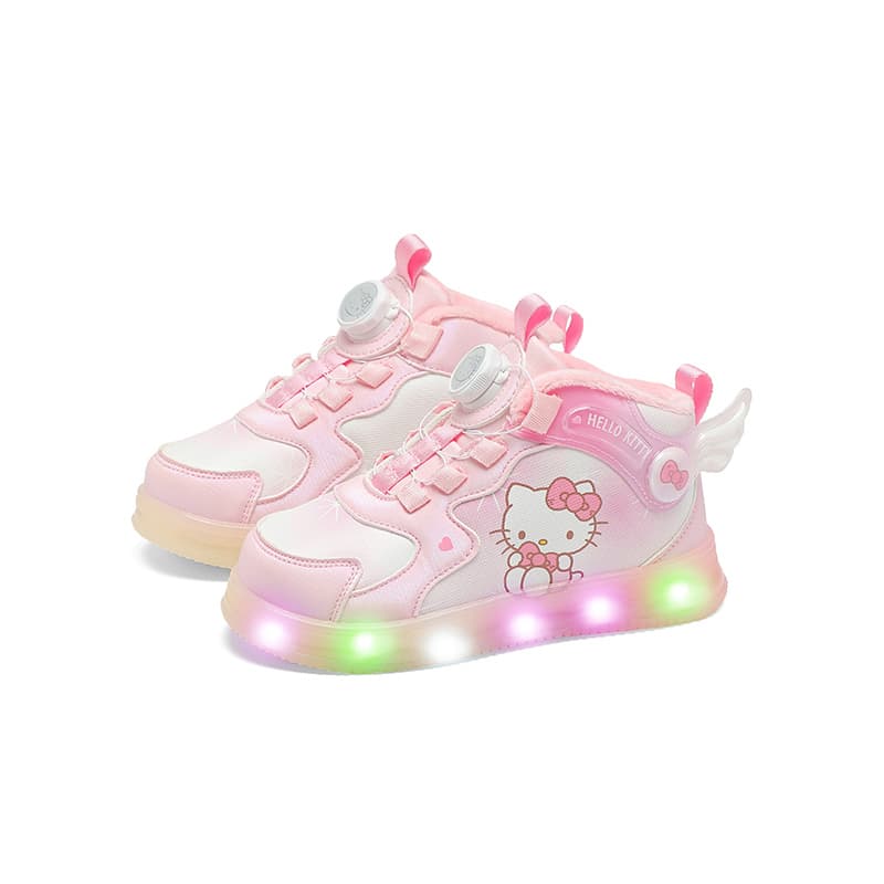 Кроссовки Sanrio Хелло Китти Милый и симпатичный мультяшный с подсветкой утолщенный удобный детский повседневный модный износостойкий легкий хай-топы - изображение 3