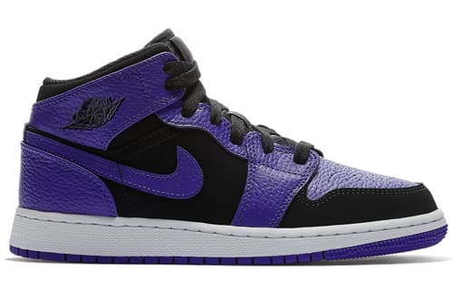 Кроссовки для баскетбола Jordan Air Jordan 1 Mid "Black Dark Concord" GS - изображение 4