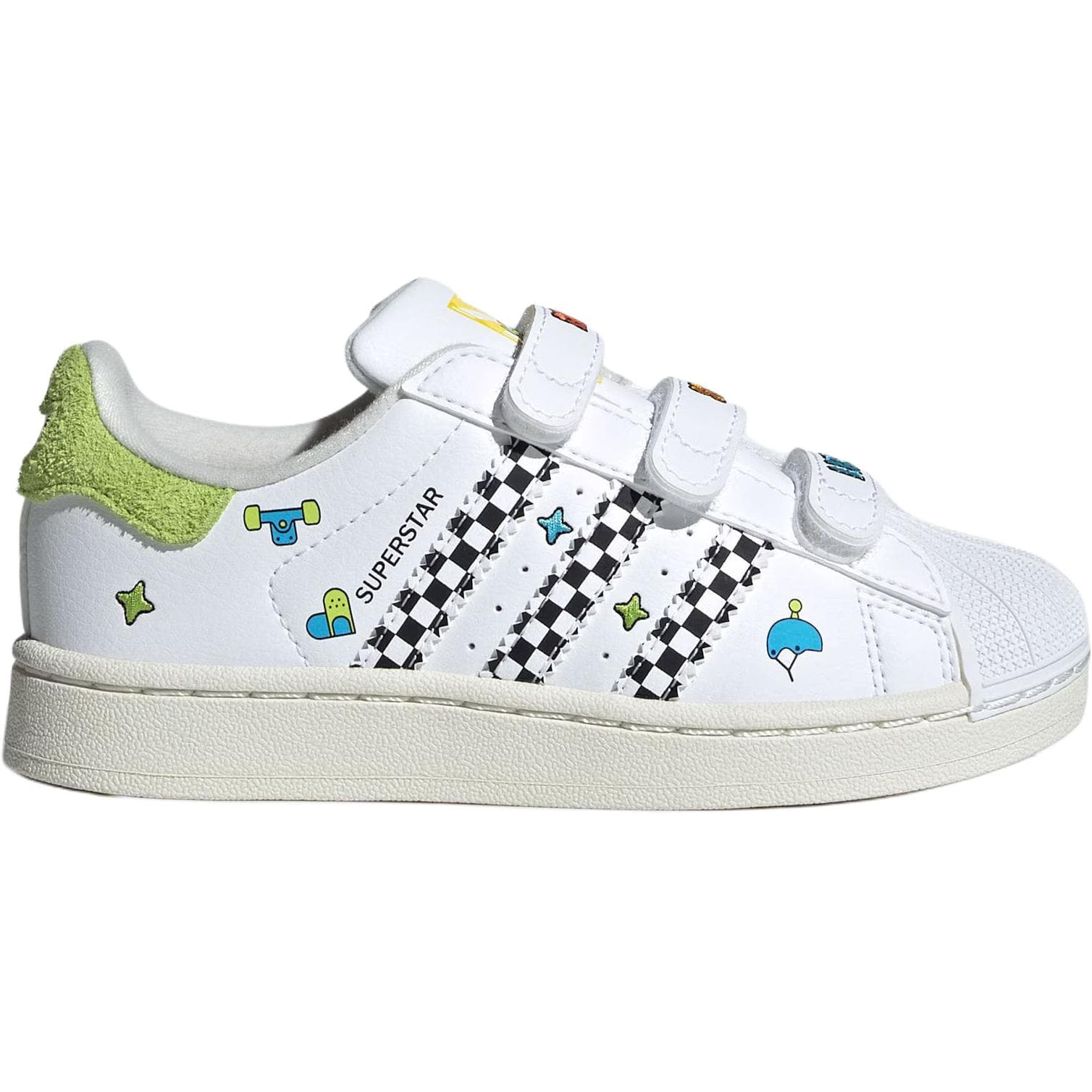 Кроссовки Adidas Originals Superstar 2 Low Топ Детская Обувь для Скейтбординга Белый Зеленый - изображение 2