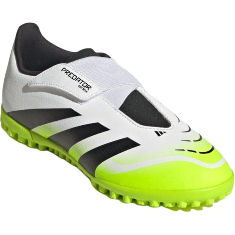 Бутсы Adidas Predator CLUB Противоскользящие устойчивые к истиранию низкие футбольные бутсы белые черные зеленые детские - изображение 3