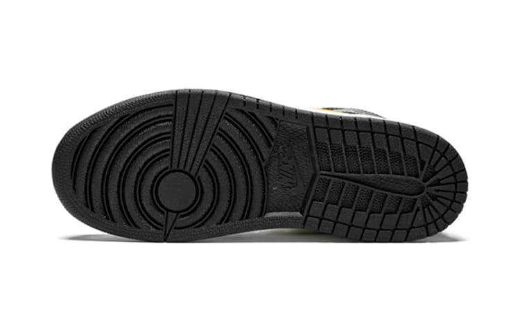 Кроссовки для баскетбола BP Air Jordan 1 Mid Patent Black White Gold - изображение 6