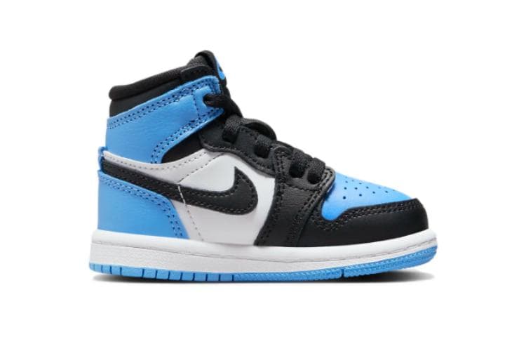 Кроссовки Jordan Air Jordan 1 High 'Университетский синий' Anti KICK Высокие Кроссовки для Малышей Черные Белые и Синие - изображение 2